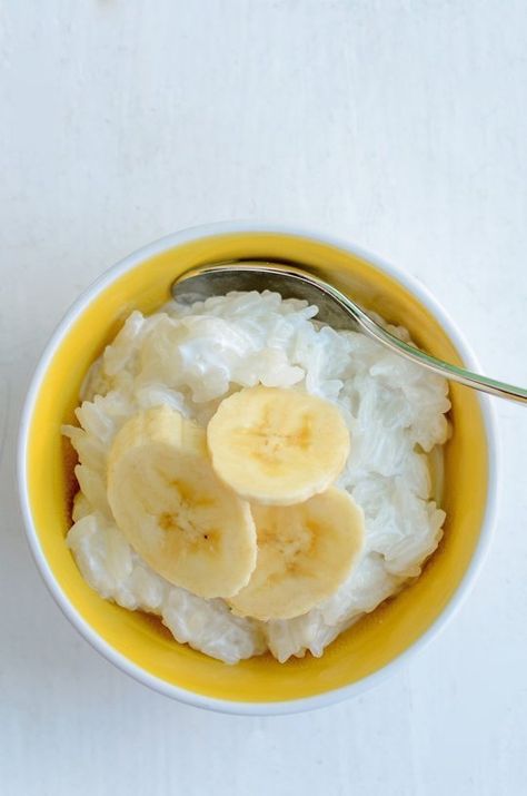 Recipe: Thai Sticky Rice Pudding with Coconut Sauce — Breakfast Recipes from The Kitchn | The Kitchn Sticky Rice Pudding, Thai Coconut Rice, Thai Sticky Rice, Coconut Treats, Mango Sticky Rice Recipe, Chinese Sticky Rice, Coconut Sticky Rice, Coconut Rice Pudding, Sweet Sticky Rice