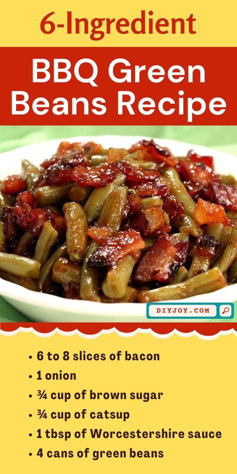 Easy BBQ Green Beans - Quick Vegetable Recipe Ideas for Green Beans Bbq Green Beans Crock Pot, City Bbq Green Beans Recipe, Barbecue Green Beans, Mission Bbq Green Beans Recipe, Bbq Green Beans With Bacon, Bbq Green Beans, Arkansas Green Beans, Country Green Beans, Bbq Spread