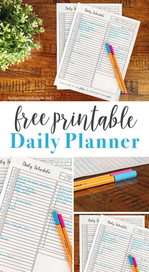 Use this free printable daily planner from Daisy Cottage Designs to organize your life in the new year! Stay motivated and get things done in 2017. Daisy Cottage Designs, Journal Bookmark, Daily Schedule Printable, Daisy Cottage, Free Calendars, Daily Planner Printables Free, Bullet Journal For Beginners, Mom Goals, Cottage Designs