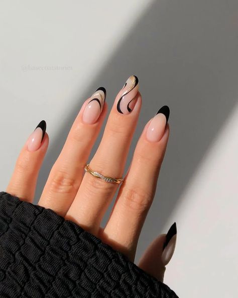 Trending Nail Designs for 2024: The Coolest Nail Ideas to Try Now | Glamour Monochrome Nails, Graduation Nails, French Tip Nail Designs, Seasonal Nails, Black Nail Designs, Black Nail, Trendy Nail Design, Rainbow Nails, Cool Nail Designs