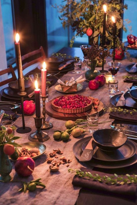 Decadent fall feast by Athena Calderone Autumnal Tablescape, Eye Swoon, Happy Feast Day, Gloomy Winter, Festive Dinner Party, Fall Feast, Medieval Banquet, Viking Party, Game Of Thrones Party