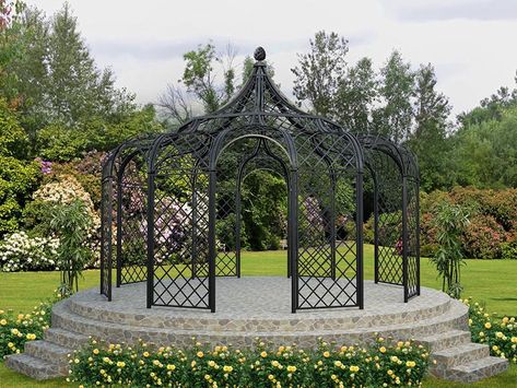 Rose Gazebo, Metal Pavilion, Gothic Formal, Iron Gazebo, Deco Console, Iron Pergola, Art Deco Console Table, Wedding Pavilion, Eden Garden