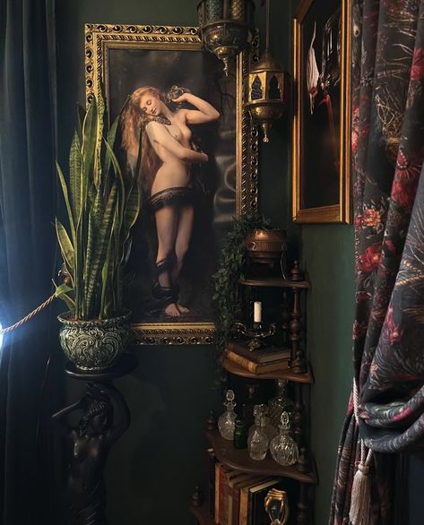 Whimsy Goth Apartment, Southwest Maximalist, Whimsigoth Gallery Wall, Dark Moody Entryway, Classy Goth Decor, Goth Maximalist Decor, Witchy Apartment Aesthetic, Moody Gallery Wall, Witchy Living Room