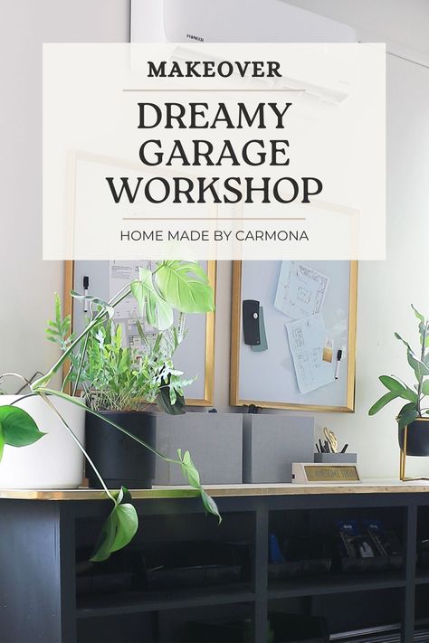 Watch the transformation of this garage into an amazing DIYers workshop studio! You won't believe the before & after. Plus learn fantastic workshop organization tips along the way! | Home Made by Carmona x The Home Depot #homedepotpartner #ad #garage #workshop #studio #doerschallenge Dream Garage Workshop, Garage Art Studio, Garage Systems, Garage Workshop Layout, Wood Cart, Steel Workbench, Lumber Rack, Small Parts Organizer, Garage Design Interior