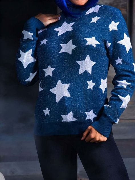 Yuyear Coraline Star Sweater, Coraline Sweater, Blue Star Sweater, Coraline Shirt, Alternate Dimension, Blue Bob, Black Bob, Real Parents, Mock Turtleneck Sweater