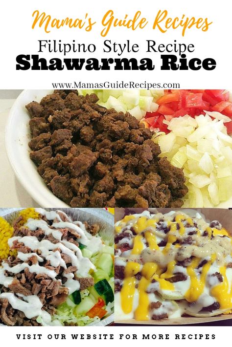 Shawarma Rice Recipe Pork Shawarma Recipe, Shawarma Rice Recipe, Shawarma Garlic Sauce, Beef Shawarma Recipe, Shawarma Rice, Shawarma Sauce, Filipino Rice, Beef Shawarma, Shawarma Seasoning