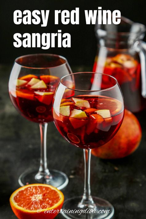 Easy Red Wine Sangria With Sprite Sangria With Sprite, Best Sangria Recipe, Osso Buco Recipe, Summer Sangria Recipes, Spanish Red Wine, Red Sangria Recipes, Easy Sangria Recipes, Red Wine Sangria, Wine Sangria