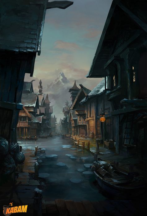 ArtStation - lake town, qi liu Lake Town, Fantasy Village, Fantasy Town, Parent Trap, 3d Figures, Fantasy City, Fantasy Places, Fantasy Setting, Stephen Hawking