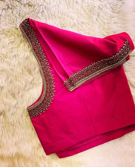 Krishna Boutique (@krishna_boutique_1) • Instagram photos and videos Simple Muggum Designs, Pink Simple Blouse Designs, Muggum Work Design Simple, Simple Hand Work For Blouse, Peacock Colour Blouse Designs, Simple Embroidered Blouse Designs, Simple Bridal Blouse Designs Latest, Aari Blouse Back Neck Designs, Muggum Work Blouse Designs Simple