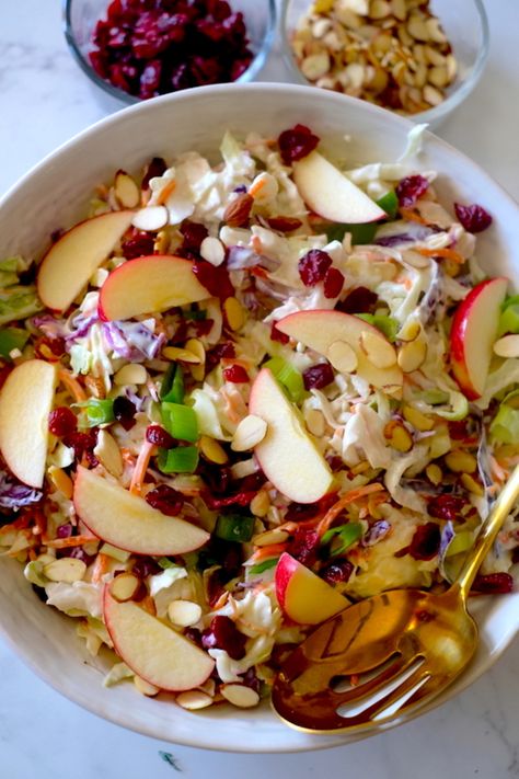 Shaved Apple Crunch Salad, Cranberry Apple Pecan Cole Slaw, Cranberry Apple Cole Slaw, Apple Cranberry And Almond Coleslaw, Apple Slaw No Mayo, Carrot Apple Slaw No Mayo, Apple Slaw, Homemade Coleslaw, Favorite Side Dish