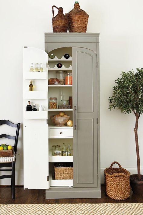 Freestanding Cabinet for Craft & Linen Storage Linen Pantry, Freestanding Cabinet, Dining Room Server, Cabinet Designs, Small Pantry, Kitchen Pantry Cabinets, Linen Storage, Pantry Storage, Pantry Cabinet