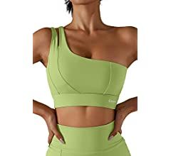 QINSEN Womens One Shoulder Yoga Bra Cutout Straps Athletic Sports Running Workout Top, White, Medium : Amazon.ca: Clothing, Shoes & Accessories Shoulder Yoga, Yoga Bra Tops, Tennis Set, Canada Fashion, Running Sports Bra, Running Bra, Colorful Crop Tops, Tennis Skirts, Athletic Sports