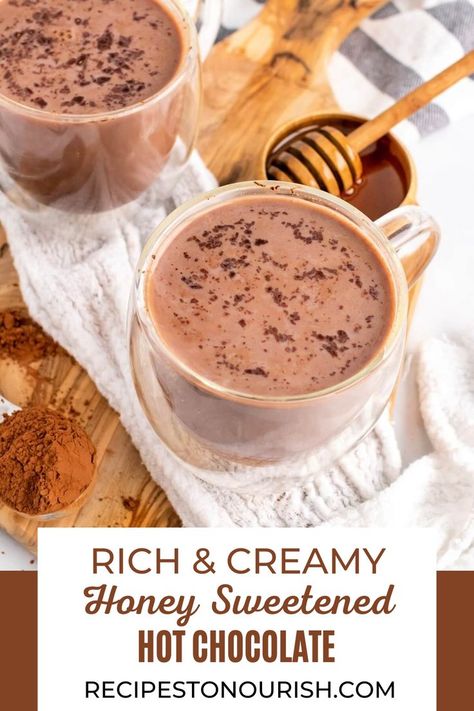 Fall Drinks Nonalcoholic, Honey Buttercream Frosting, Healthy Hot Chocolate Recipe, Honey Buttercream, Drinks Christmas, Gluten Free Chocolate Recipes, Healthy Hot Chocolate, Gluten Free Desserts Healthy, Vanilla Honey