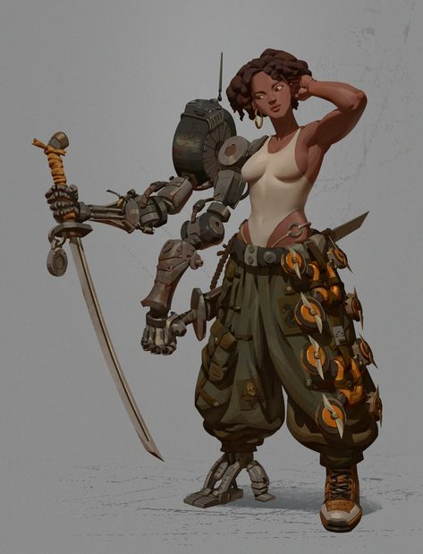 Dieselpunk Concept Art, Traveller Character Design, Dieselpunk Character Art, Traveler Character Design, Punk Character Design, Sci Fi Character Design, Arte Robot, Chara Design, Cyberpunk Character