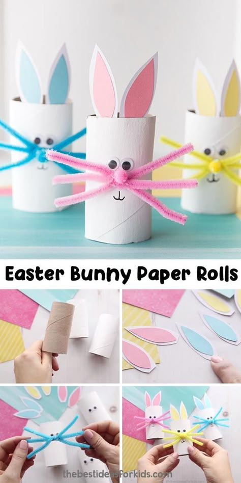 Paper Roll Bunny, Påskeaktiviteter For Barn, Easter Craft For Kids, Easter Craft Activities, Easter Crafts Preschool, Roll Craft, Easter Crafts For Toddlers, Easter Arts And Crafts, Fun Easter Crafts