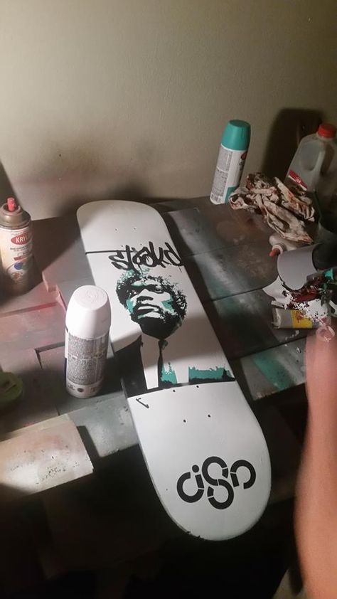 Stencil Spray Paint Skateboard Paint Skateboard, Stencil Spray Paint, Painted Skateboard, Stencil Paint, Personal Investigation, Stencil Painting, Spray Paint, Decks, Skateboard