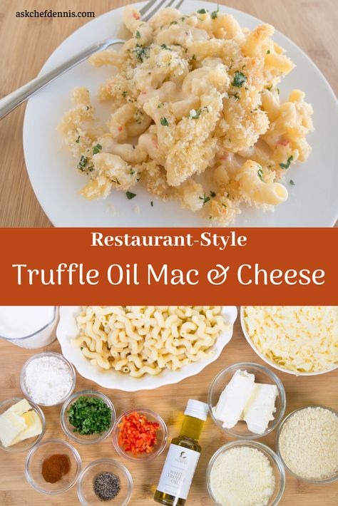 Truffled Mac And Cheese, White Truffle Mac And Cheese, Truffle Mac N Cheese, Truffle Mac And Cheese Recipe, Truffle Dishes, Cheddar Mac And Cheese Recipe, Truffle Oil Recipes, Truffle Mac And Cheese, Cheddar Mac And Cheese