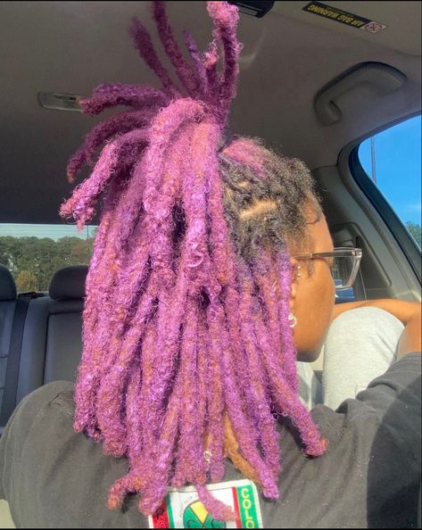 Locs Hair Styles, Locs Dyed, Purple Locs, Styles Locs, Purple Dreads, Dyed Dreads, Cute Dreads, Beautiful Dreadlocks, Short Locs Hairstyles