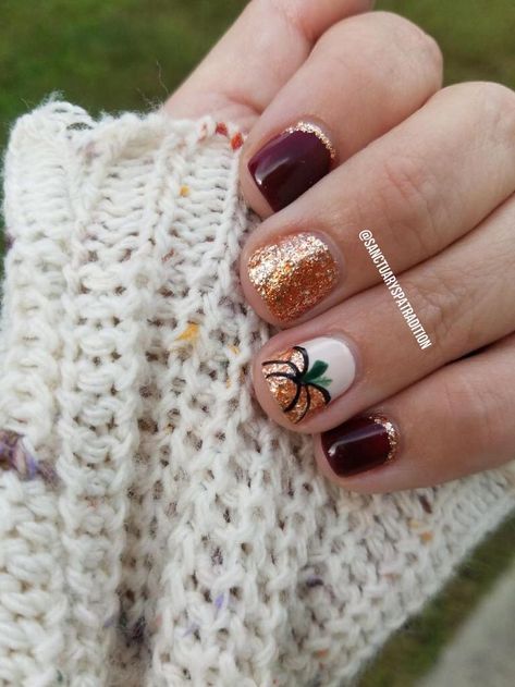 Fall nails fall nail art pumpkin nails Nail Art Pumpkin, Art Pumpkin, Fall Gel Nails, Pumpkin Nails, Fall Nail Art Designs, Thanksgiving Nails, Nails Polish, Halloween Nail Designs, Nails Fall