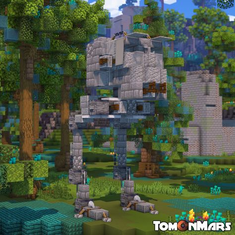 Minecraft Star Wars House, Minecraft Star Wars, Minecraft Vehicles, Walker Design, Minecraft Steampunk, Minecraft Idea, Mc Builds, Base Ideas, Minecraft Inspiration