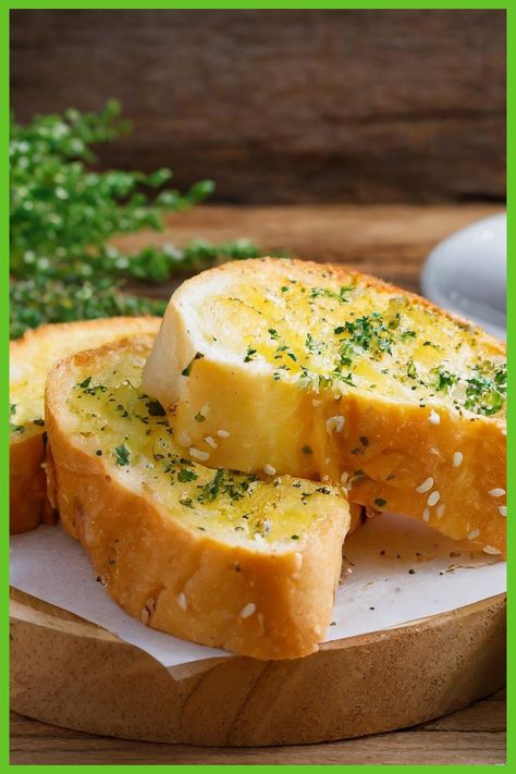 Garlic bread - All Beautiful Recipes Garlic Baguette, Beautiful Recipes, French Bread, Grated Parmesan Cheese, Garlic Bread, Homemade Bread, Unsalted Butter, Yummy Snacks, Cooking Time