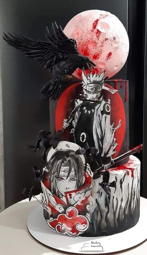 Itachi Birthday Cake, Sasuke Birthday, Naruto Birthday, Birthday Cake Decorating Ideas, Anime Cake, Anime Wedding, Anime Theme, Christmas Musical, Cake Decorating Ideas