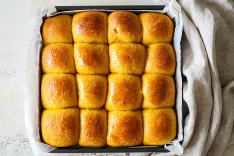 Sourdough Pumpkin Dinner Rolls (No Yeast) – Milk and Pop Milk And Pop Sourdough Rolls, Dinner Rolls No Yeast, Rolls No Yeast, Pumpkin Dinner Rolls, Sourdough Dinner Rolls, Sourdough Pumpkin, Pumpkin Dinner, Honey Butter, Pumpkin Pie Spice