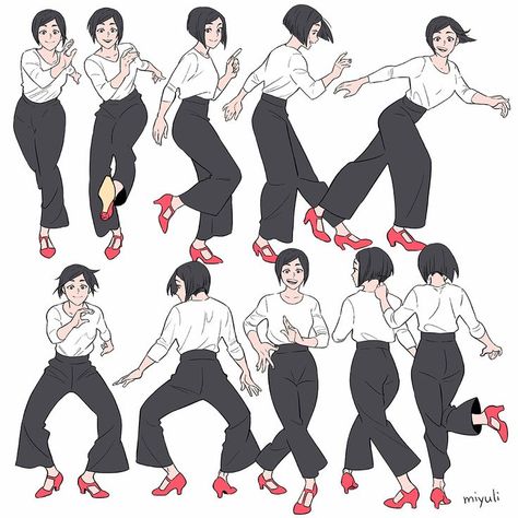 Dance Poses Animation, Dancing Drawing Reference, Drawing Motion, Dancing Pose Reference, Dancing Poses Drawing, Morgana And Oz, Dancing Reference, Charleston Dance, Dancing Drawing