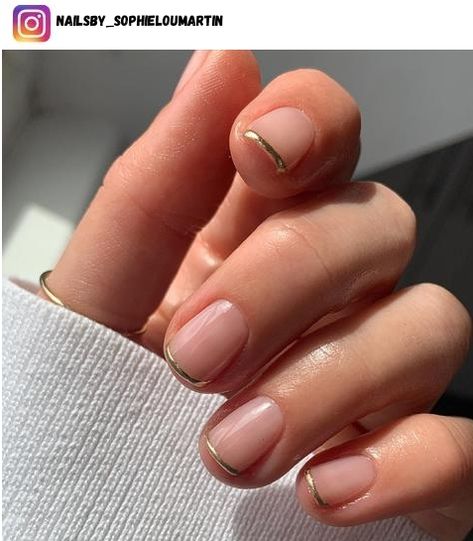 Bridal Nail Ideas, Gold French Tips, Gold Tip Nails, Tip Nail Designs, Gold French Tip, Bridal Nail, French Tip Nail Designs, Subtle Nails, Casual Nails