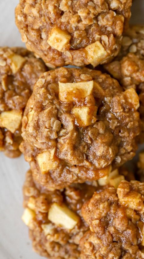 overhead view of the apple pie cookies on a plate Recipes Using Apple Pie Spice, Apple Jack Cookies, Apple Cobbler Cookies, Fresh Apple Cookies Recipes, No Bake Apple Cookies, Pumpkin Apple Cookies, Apple Shortbread Cookies, Apple Pie Filling Cookies, Granny Smith Apple Recipes Easy