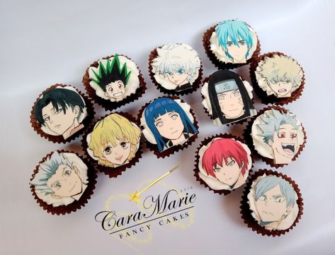 Anime Cupcakes Anime Cupcakes Ideas, Anime Cupcakes, Anime Wedding, 24th Birthday, Custom Cupcakes, Baking Business, Wedding Cups, Anime Food, Cupcake Ideas