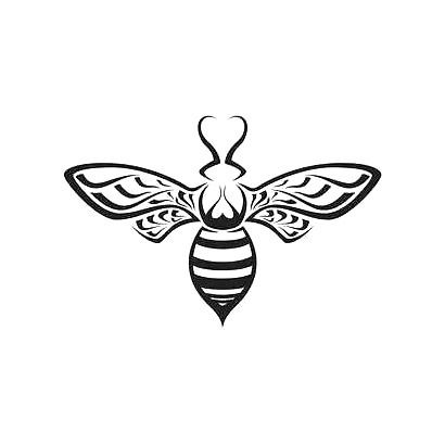 A black tribal bee tattoo which symbolizes patriotism and has four wings wide spread. Style: Tribal. Color: Black. Tags: Nice Bee Tattoo Meaning, Queen Bee Tattoo, Honey Bee Tattoo, Bee Silhouette, Bee Tattoos, Bumble Bee Tattoo, Bee Drawing, Tattoo Line, Kunst Tattoos