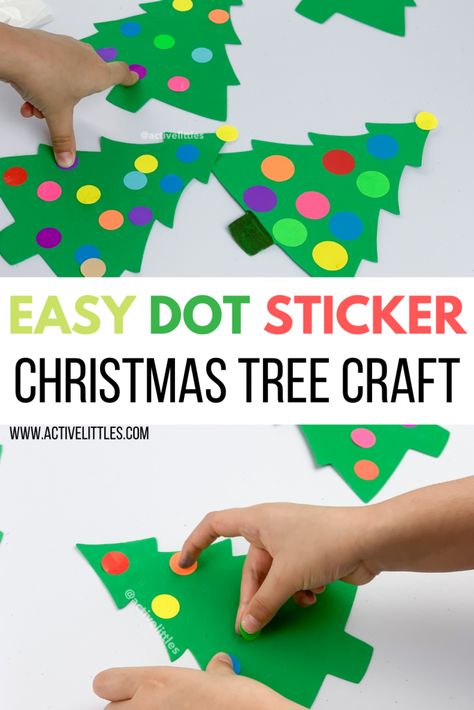 Cute Toddler Christmas Crafts, Christmas Sticker Activities, Toddler Christmas Decorations Diy, Christmas Tree Prek Craft, Christmas Prek Ornaments, December Art For Preschool, Christmas Childcare Activities, School Christmas Tree Theme, Preschool Christmas Classroom