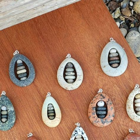 Brandon and Sam | nature inspired jewelry on Instagram: "✨️ TONIGHT ✨️ we are adding a collection of teardrop pendants to our shop!   🕕 Join us at 6pm est in our Etsy shop as we release them to you! (Direct shop link in our bio)  Crafted mainly from beach rocks we've collected, this collection also features a sprinkle of semi-precious stones for that extra bit of WOW. 🤩  Swipe for a close up of a few...I saved the best for last. 😉  ⏰️ If something catches your eye, then set your alarm to ensure you get the one you want!  🌎 Remember, we now ship worldwide! . . . . . #stoneart #stonecarving #rockartist #naturaljewelry #naturalstonejewelry #earthyjewelry #organicjewelry" Beach Rock Jewelry Ideas, Diy Rock Jewelry, Earthy Jewelry, Rock Artists, Organic Jewelry, Beach Rocks, Rock Jewelry, Natural Stone Jewelry, Nature Inspired Jewelry