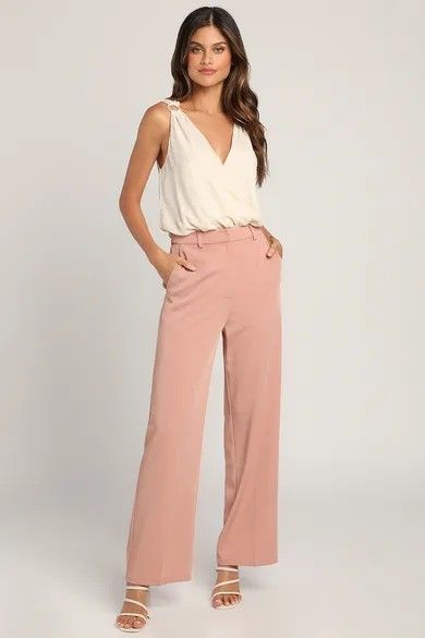 High Waisted Pants Work, Loose Pants Outfit, Rusty Rose, Drape Pants, Slacks For Women, Business Pants, Old Rose, Stylish Work Outfits, Teacher Outfits