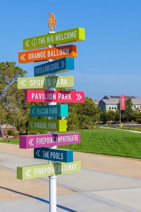 Park Design by RSM Design. Environmental Graphic Design. Wayfinding Signage. Wayfinding Design. Park Wayfinding. Outdoor Signage. Outdoor Graphic Design. Park Signage. Outdoor Signage Graphics. Public Spaces. Outdoor Spaces. People at Parks. Sign at Parks. Southern California Park. Modern Park Design. Experiential Graphic Design. Wayfinding Inspiration. Signage Design. Visit Irvine. Orange County Park. Visit Orange County. Colorful Park Design, Directional Signage Design Ideas, Directional Signage Design Outdoor, Outdoor Signage Ideas, Park Signage Design Outdoor, Signage Ideas Outdoor, School Signage Design Outdoor, Sinages Design Outdoor, Festival Wayfinding