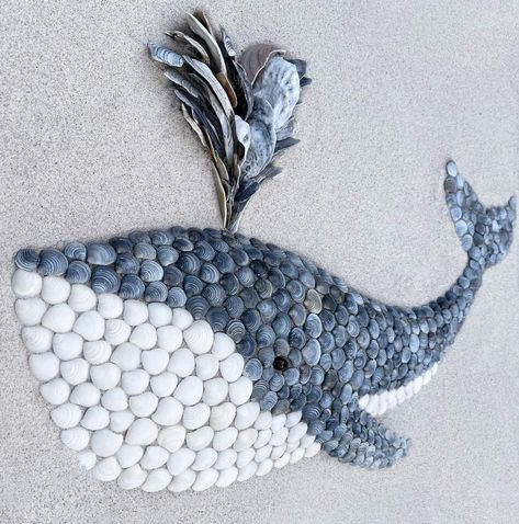 Sea Stone Art, Art With Shells, Anna Chan, Seashells On The Beach, Mosaic Studio, Seashell Mosaic, Oyster Shell Art, Sea Shell Art, Seashell Art Diy