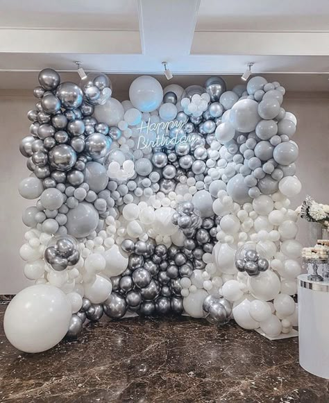 Balloon Wall Decorations, 18th Birthday Decorations, Deco Ballon, Simple Birthday Decorations, 21st Birthday Decorations, Birthday Party Theme Decorations, Birthday Balloon Decorations, 18th Birthday Party, Balloon Wall