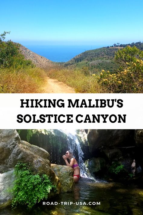 Solstice Canyon hike in Malibu California Malibu Hiking Trails, Los Angeles Hiking Trails, Malibu Hikes, Hiking California, La Hikes, Hikes In Los Angeles, Hiking Places, California Hikes, Carlsbad California