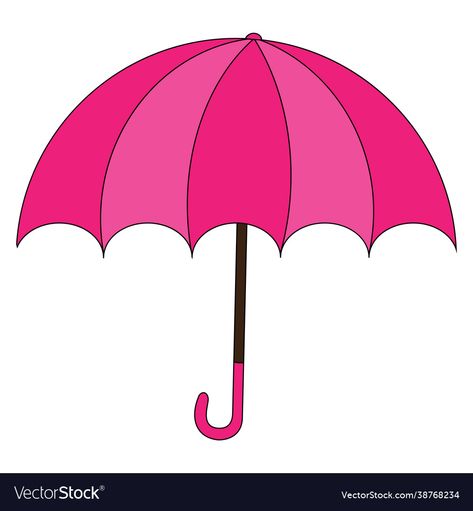 Pink Object, Umbrella Drawing, Umbrella Illustration, Open Umbrella, Pink Umbrella, Umbrella Art, Rainy Season, Big Picture, Painting Ideas