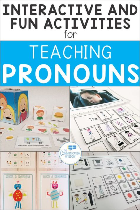 Teaching Pronouns Preschool, Pronoun Speech Therapy Activities, Language Delay Activities, Salt Activities, Pronouns Speech Therapy, Teaching Pronouns, Teletherapy Activities, Aba Ideas, Family Activities Kindergarten