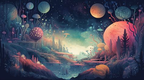 Detailed outer space illustration art work Space Illustration Art, Outer Space Illustration, Moon Surface, Space Illustration, Planets Art, Environment Design, Outer Space, Art Work, Feline