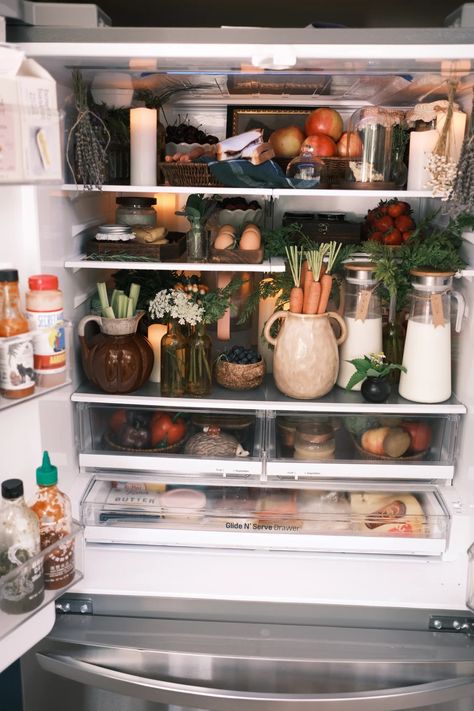 ‘Fridgescaping’ lets you decorate the inside of your fridge with picture frames and flowers | CNN French Country Kitchen Designs, Refrigerator Decor, Fridge Top, Country Kitchen Designs, Fridge Decor, Fridge Storage, Refrigerator Organization, Fridge Organization, French Country Kitchen