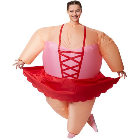 This inflatable unisex ballerina costume consists of a costume including a fan with battery compartment and instructions. 4 AA batteries are required to power the costume and these are not included. Material 100 polyester. Fancy dancing up in a tutu Impress everyone with your grace and poise in this inflatable ballerina costume. Pirouette into the hearts of all the other party goers at any fancy dress or Halloween party. You'll be sure to have all eyes on you in this inflatable ballerina costume. With the right makeup and accessories, use your imagination and create the character of your choice. You'll find plenty more products such as wigs and costumes for women, men and children here in our online shop. Ballerina Costume, Halloween Costume Mask, Target Dress, Funny Ads, Very Funny Pictures, Romantic Dress, Sushi Rolls, Real Funny Jokes, Internet Funny