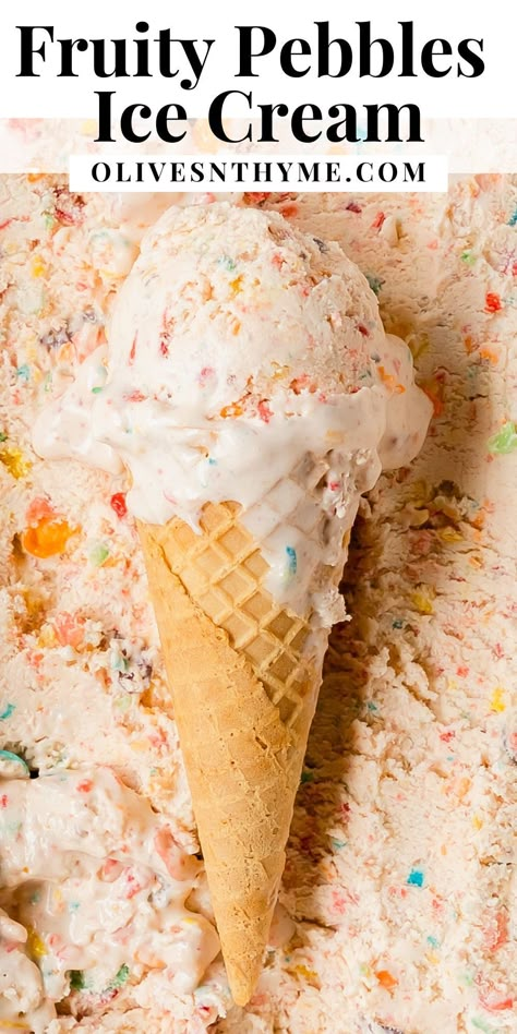 Fruity Pebbles Ice Cream, Cinnamon Toast Crunch Bars, Fruity Ice Cream, Cereal Flavors, Best Homemade Ice Cream, Fruity Pebbles Cereal, Pebbles Cereal, Frozen Dessert Recipes, Homemade Cereal