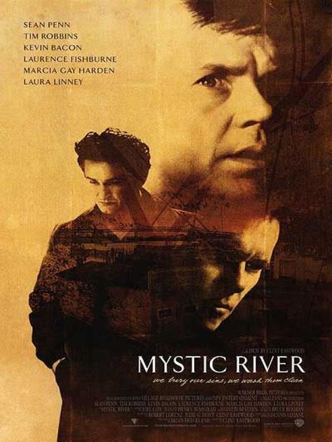 Mystic River - Tragedy reunites childhood friends Sean, Dave and Jimmy when they're linked together in the Boston-based murder investigation about Jimmy's teenage daughter. But while detective Sean works the case, Jimmy launches his own quest for the truth. Tim Robbins, Mystic River, Book Program, Kevin Bacon, Septième Art, Movies Worth Watching, Sean Penn, Go To Movies, Cinema Posters