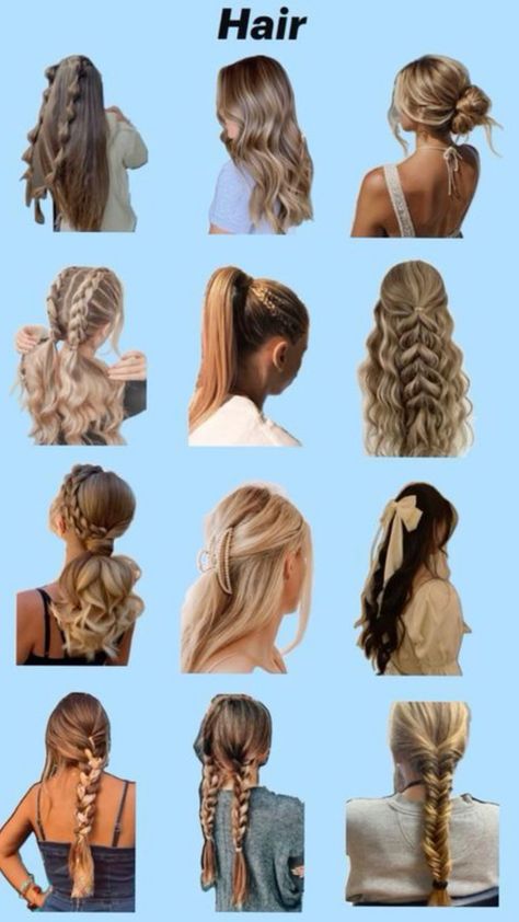 (Not my ideas I just really liked them) Shoulder Length Braid Styles, Cute Highschool Hairstyles, Spring Hairstyles Medium Length, Cute Hair Styles For Medium Hair, Easy Beachy Hairstyles, Dreamy Hairstyles, Casual Hairstyles For Long Hair, Cute Sporty Hairstyles, Super Cute Hairstyles