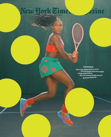 Sports Magazine Covers, Tennis Magazine, Magazine Front Cover, Tennis Aesthetic, Sport Magazine, New York Times Magazine, Newspaper Design, Diy Magazine, Sports Graphics