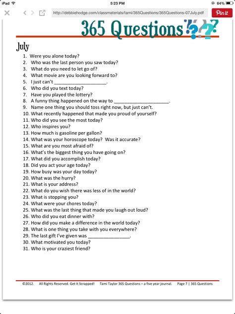 365 questions                                                                                                                                                      More Diary Questions, July Prompts, January Journal Prompts, 365 Questions, 5 Year Journal, Year Journal, Journal Questions, How To Journal, Daily Journal Prompts