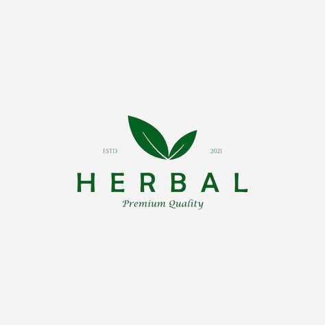 Vector herbal leaf logo vector illustrat... | Premium Vector #Freepik #vector #eco-leaf #eco-logo #herbal-logo #environment-logo Herbal Logo, Forest Environment, Herbal Leaves, Cherry Blossom Background, Simple Health, Vintage Icons, Life Care, Leaf Logo, American Flag Background